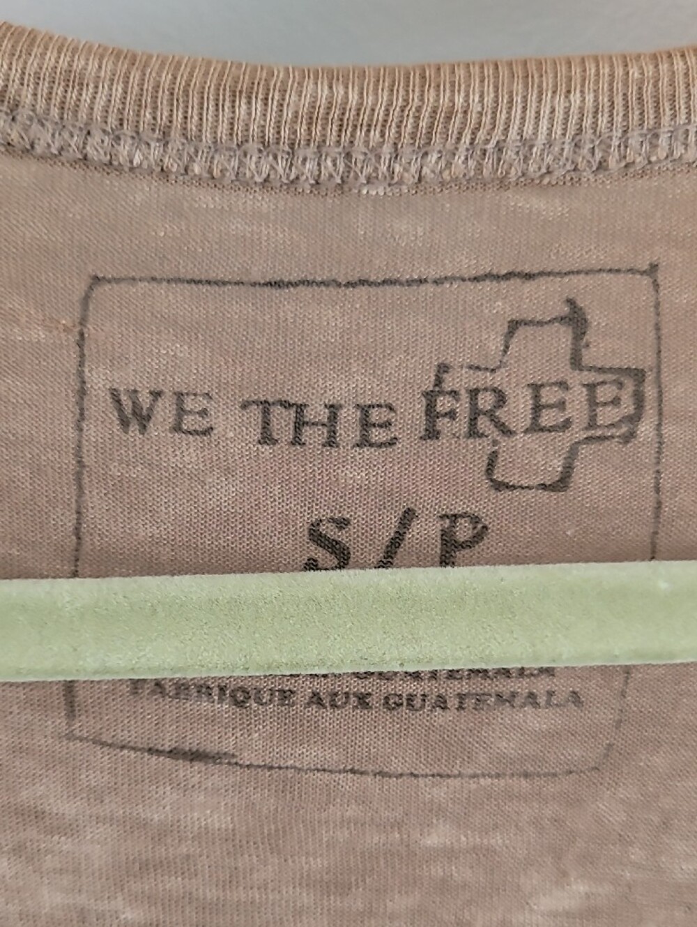 We The Free Brown Taupe Short Sleeve V-Neck Top - Picture 3 of 9